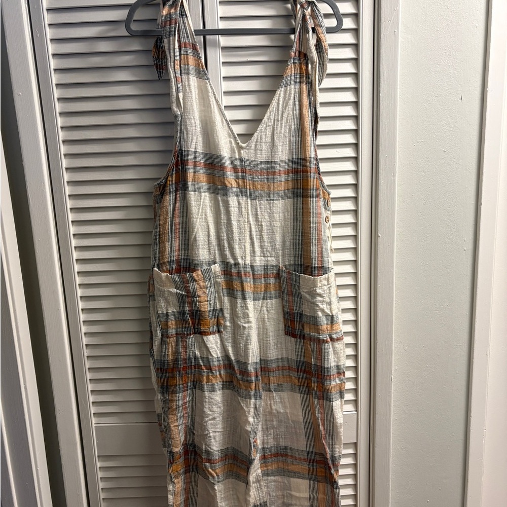 FP Plaid Sleeveless Jumpsuit with Pockets
